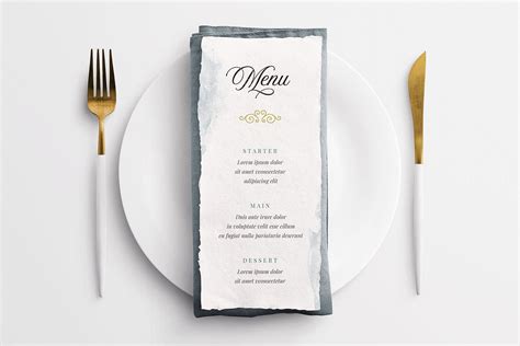 Download Wedding Menu on Table Setting Free Mockup | Mockup World HQ