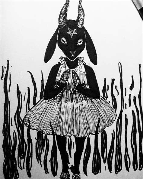 Baphomet Girl Inktober Day18 By Littlegoa T Satanic Art Dark Art