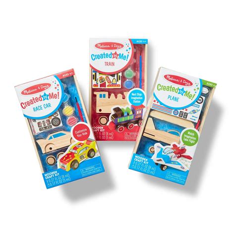 Melissa And Doug Decorate Your Own Wooden Craft Kits Set Plane Train
