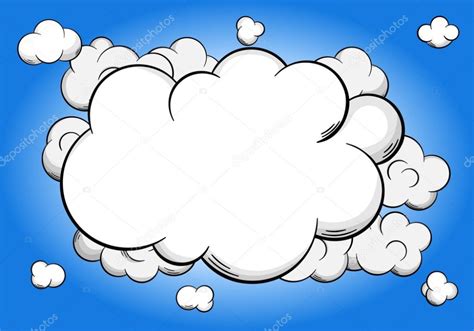 Dibujos Animados De Nubes Con Espacio De Copia En El Cielo
