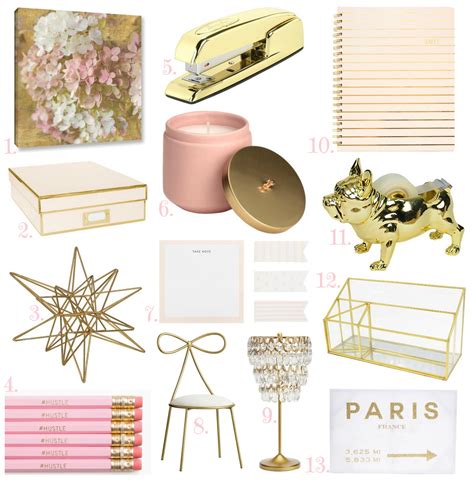 Blush And Gold Office Accessories Lil Bits Of Chic