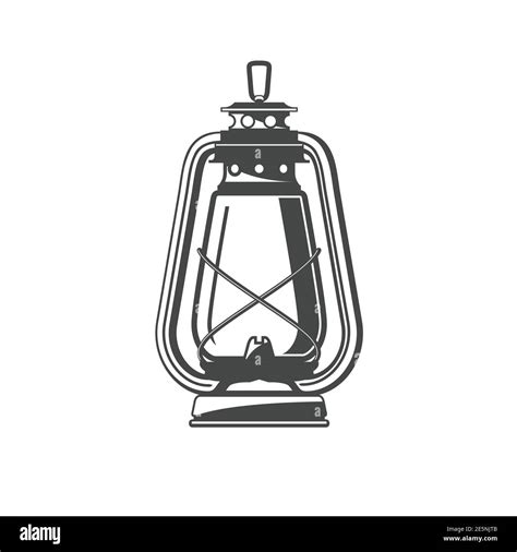 Old Oil Lamp Kerosene Camping Lantern Silhouette Oil Lamp Icon