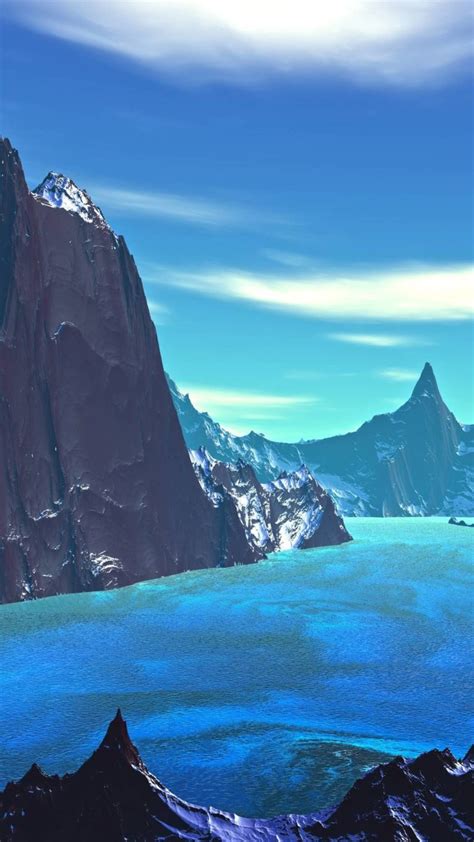 Lake 8k Blue Landscape Artistic Vn Wallpaper 1080x1920