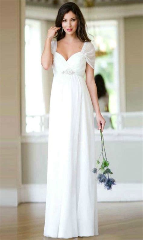 Simple Sweetheart Chiffon Wedding Dress For Older Brides