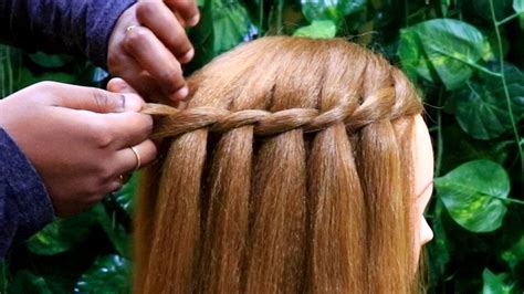 Easy Waterfall Braid Hair Tutorial For Straight And Curly Hair