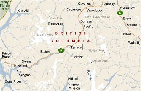 Terrace British Columbia Area Map And More