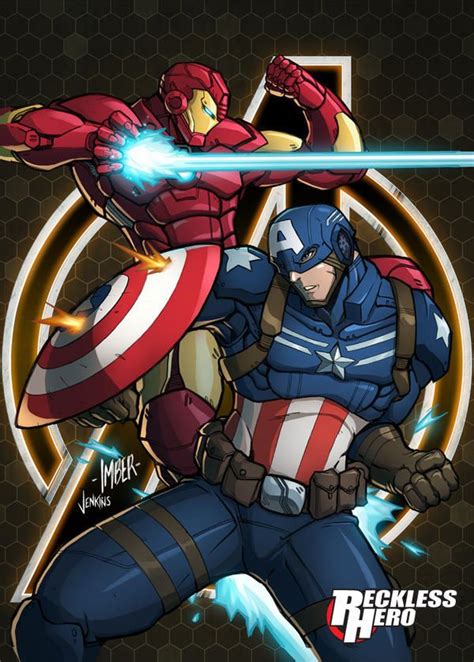 Avengers Captain America And Iron Man By Recklesshero Captain