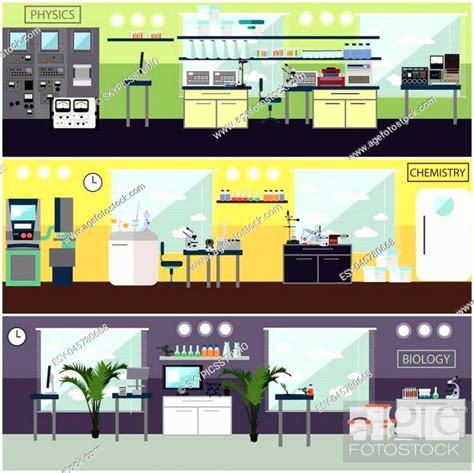 Vector Set Of Banners Posters With Scientific Biological Chemical