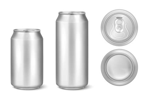 Free Vector Metal Can Illustration Of 3d Realistic Container For Soda