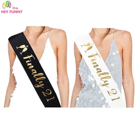 Aliexpress Com Buy PC Finally Satin Sash St Birthday Sash Finally Legal Sash Drinking