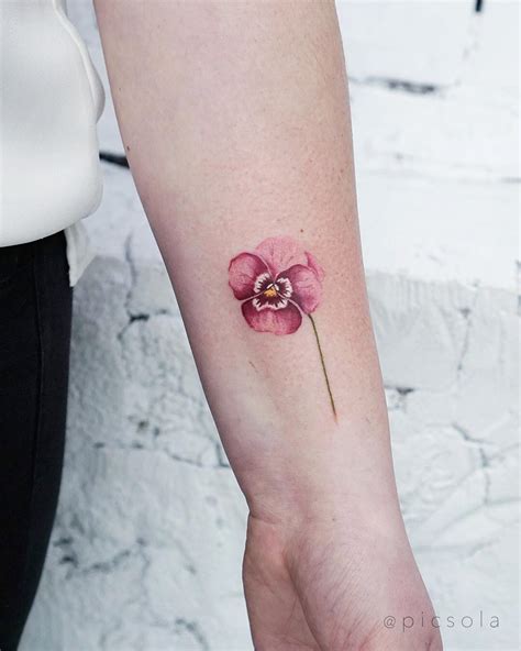 Pansy Watercolor Tattoo