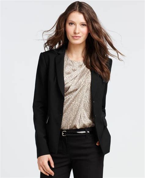 Tropical Wool Two Button Jacket Cute Work Outfits Professional
