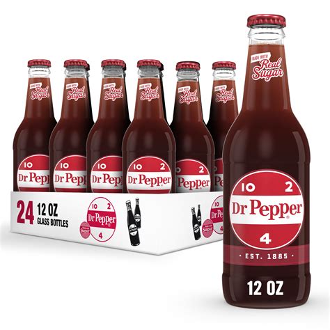 Dr Pepper Made With Sugar 12 Fl Oz Glass Bottles 24 Pack