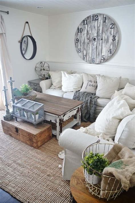 These clients were living in a luxury apartment with white walls that had to stay. 25 Modern Farmhouse Living Room Design Ideas - Decor with Pictures