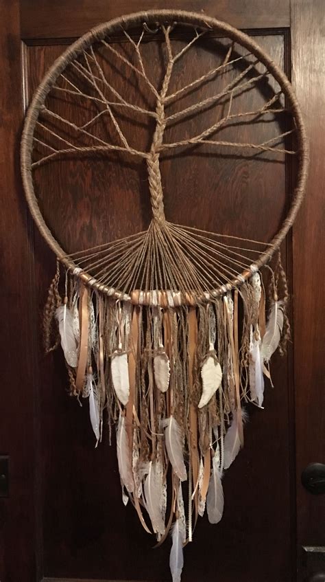Tree Of Life Dream Catcher Made From An Extra Large Hoop Ceramic
