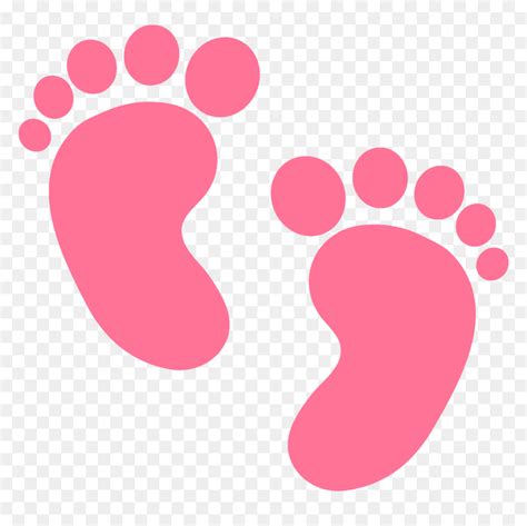 Baby Feet Pink Png Png Download Pink Baby Footprints Clipart