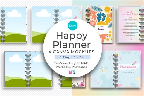 Happy Planner 6x9 Inch Canva Mockup Graphic By Mockup Scene · Creative