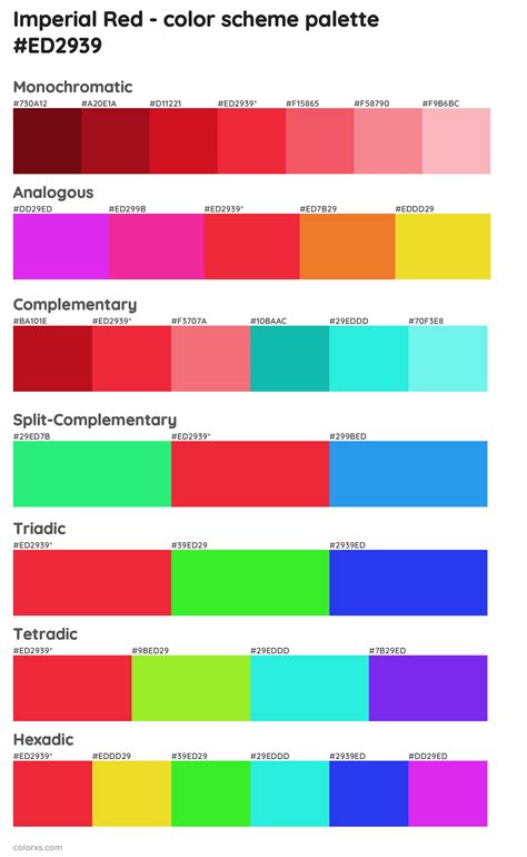 Imperial Red Color Palettes And Color Scheme Combinations