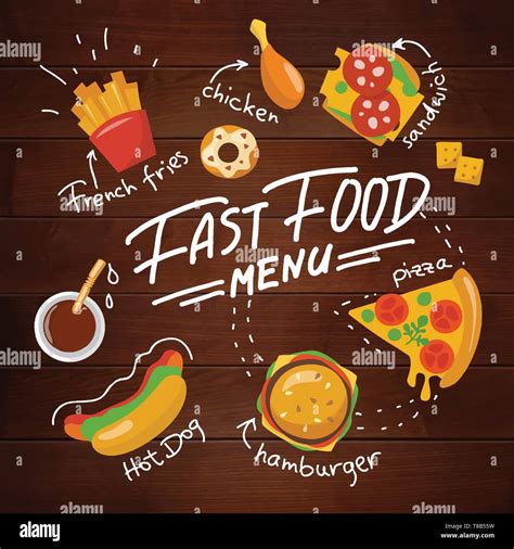 Vector Fast Food Design With Different Dishes Stock Vector Image And Art