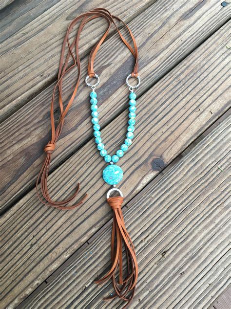 Leather Beaded Necklace Leather Jewelry Diy Leather Tassel Diy