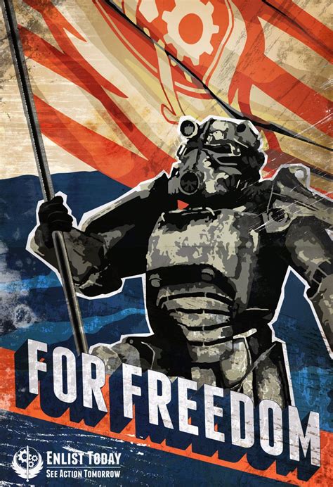 For Freedom Fallout Posters Fallout Brotherhood Of Steel Fallout Art