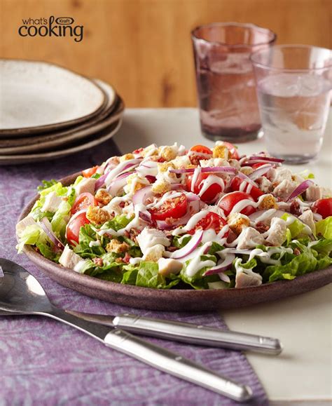 Layered Turkey Blt Salad Blt Salad Recipe Turkey Blt Dinner Salads