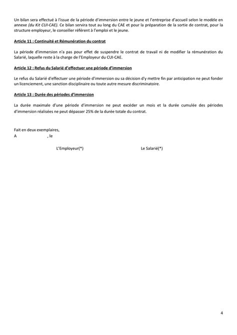 Avenant Au Contrat De Travail Doc Pdf Page 4 Sur 4