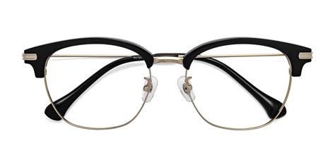 black gold browline retro vintage lightweight eyeglasses obrien