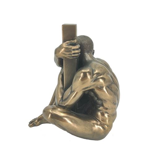 Nude Male Statue Seated Male Nude Arms Around Post Figurine Etsy Canada