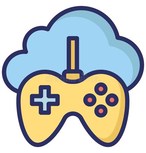 Cloud Gaming Isolated Vector Icon That Can Easily Modify Or Edit Stock