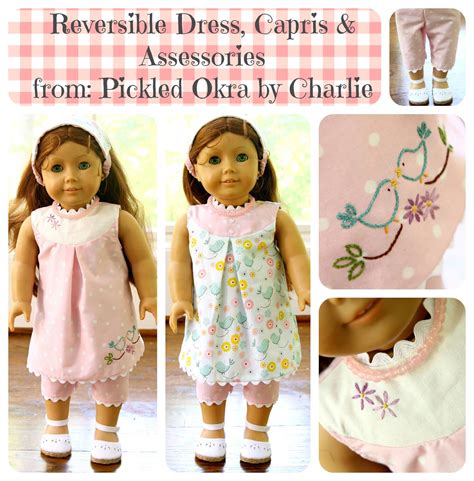 Free Pattern For An 18 American Girl Doll Reversible Dress