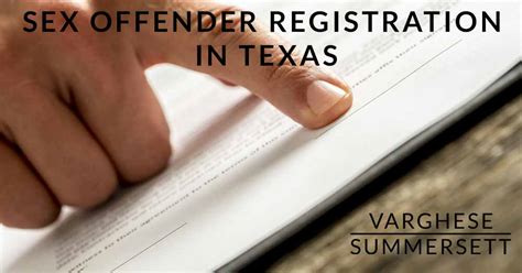 Sex Offender Registration In Texas 2022 Updates