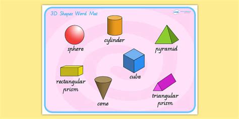 Free 3d Shape Word Mat Teacher Made Twinkl