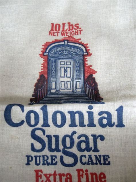 Vintage Colonial Sugar Cane Bag Sack New Orleans Nice Red Blue Etsy
