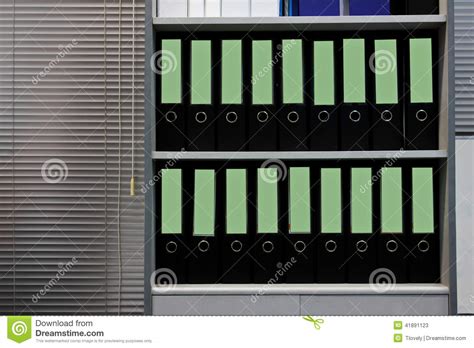 Folders Standing On The Shelves Stock Image Image Of Education