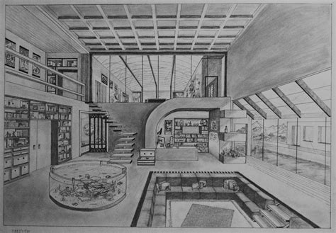 One Point Perspective Room Drawing