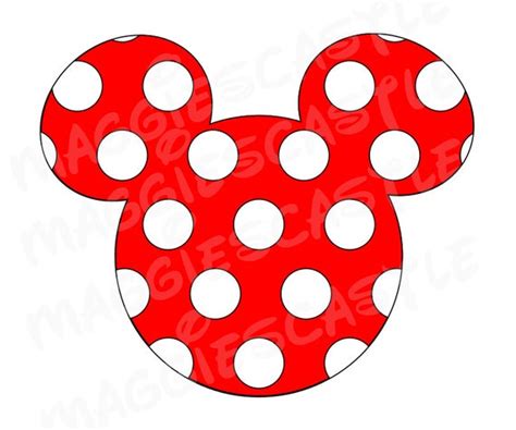 Mickey Minnie Mouse Head Ears Red Polka Dots Svg Disney Svg Etsy Images