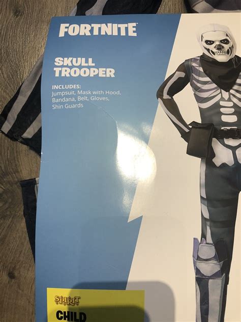 Fortnite Green Glow Skull Trooper Child Halloween Cos Gem