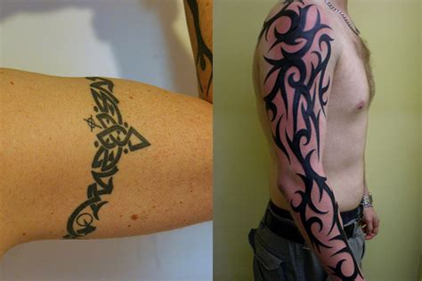 Full Arm Tribal Tattoos For Men