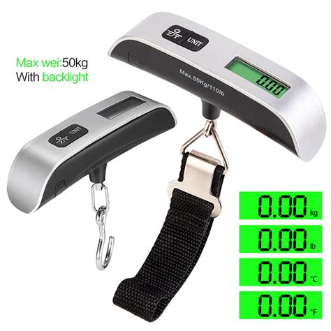 Portable Electronic Luggage Scale Digital Lcd Display Hook Hanging