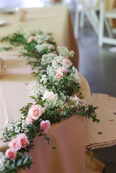 Sweetheart Table Flower Garland Sweetheart Table Flowers Table