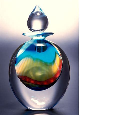 Turquoise Paradiso Perfume Bottle Art Glass Perfume Bottle Perfume Bottles