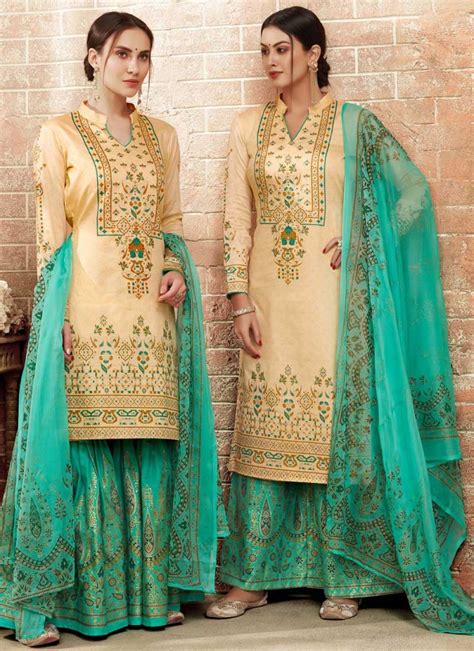 Buy Palazzo Style Pakistani Salwar Suit For Ceremonial Online