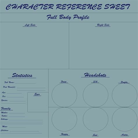 Blank Character Reference Sheet By Rainstarkitty On Deviantart