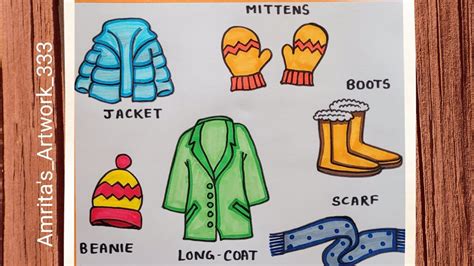 Winter Clothes Drawing How To Draw Clothes In Winter Season Step By