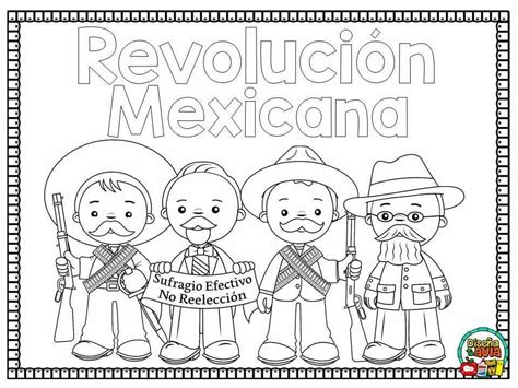 Dibujos Para Colorear Revolucion Mexicana Para Niños Preescolar