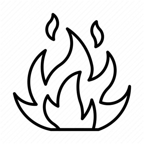 Fire Cartoon Outline Fire Outline Icons On White Background Stock