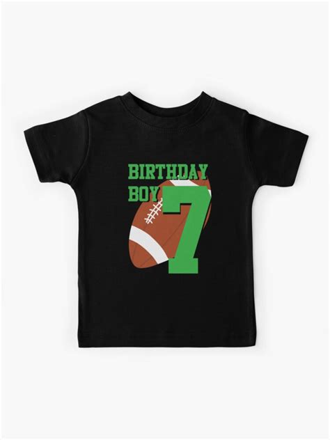 Leopard 7 Years Old Football Player 7th Birthday Boy Son T Shirt Tops