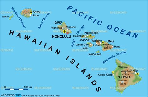 Map Of Hawaiian Islands United States Map In The Atlas Of The World