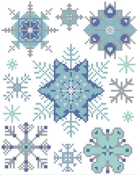 Snow Snowflakes Winter Christmas Ornaments Cross Stitch Etsy In 2021